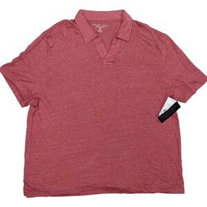 The Men's Store 100% Linen Buttonless Short Sleeve Solid Men's Polo Shirt XL NWT